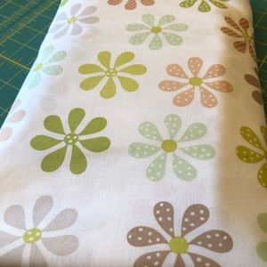 Retro Green Flowers on White from Pajama Party 5 Yard Piece Barbara Jones